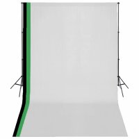 vidaXL Fotostudio Set 3 Baumwolle-Hintergr&uuml;nde Rahmen verstellbar 3x5m