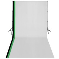 vidaXL Fotostudio Set 3 Baumwolle-Hintergr&uuml;nde Rahmen verstellbar 3x6m