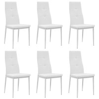 vidaXL Esszimmerstühle 6 Stk. Kunstleder Weiß