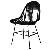 vidaXL Esszimmerst&uuml;hle 6 Stk. Schwarz Natur Rattan