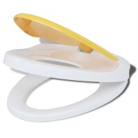 vidaXL Toilettensitze mit Absenkautomatik 2 Stk. Kunststoff Weiß/Gelb