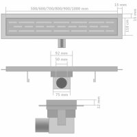 vidaXL Lineare Duschrinnen 2 Stk. Wellen 530 x 140 mm Edelstahl