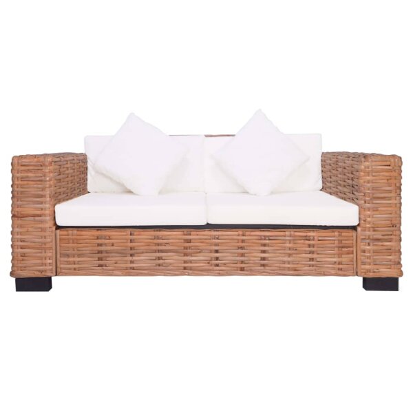 vidaXL 2-Sitzer Gartensofa Nat&uuml;rliches Rattan