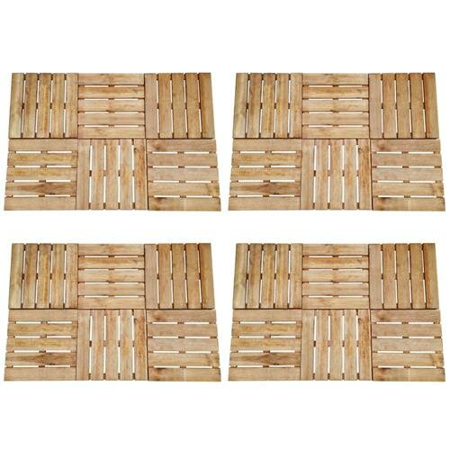 vidaXL Terrassenfliesen 24 Stk. 50&times;50 cm Braun Holz