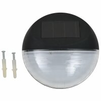 vidaXL Solar-Gartenwandleuchten LED 24 Stk. Rund Schwarz