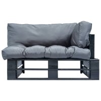 vidaXL Garten-Palettensofa mit Grauen Kissen Kiefernholz