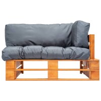 vidaXL Garten-Palettensofa mit Grauen Kissen Kiefernholz