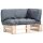 vidaXL Garten-Palettensofa mit Grauen Kissen Kiefernholz