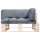 vidaXL Garten-Palettensofa mit Grauen Kissen Kiefernholz