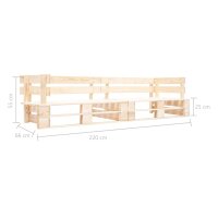 vidaXL Garten-Palettensofa 2-Sitzer Natur Holz