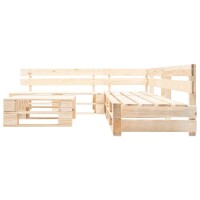 vidaXL 4-tlg. Garten-Paletten-Sofagarnitur Holz Natur