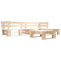 vidaXL 4-tlg. Garten-Paletten-Sofagarnitur Holz Natur