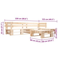 vidaXL 4-tlg. Garten-Paletten-Sofagarnitur Holz Natur