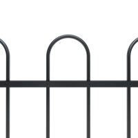 vidaXL Gartenzaun mit Bügel-Design Stahl 13,6 x 0,8 m Schwarz