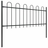 vidaXL Gartenzaun mit Bügel-Design Stahl 17 x 0,8 m...