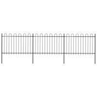 vidaXL Gartenzaun mit Bügel-Design Stahl 5,1 x 1,2 m...