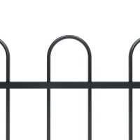WOWONA Gartenzaun mit Bügel-Design Stahl 13,6 x 1,2 m Schwarz