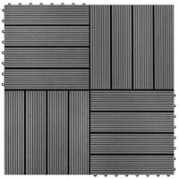 vidaXL 22 Stk. Terrassenfliesen 30 x 30 cm 2 qm WPC Grau