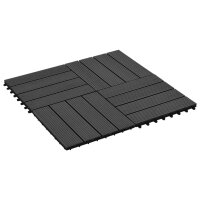 vidaXL 22 Stk. Terrassenfliesen 30 x 30 cm 2 qm WPC Schwarz