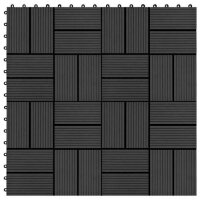 vidaXL 22 Stk. Terrassenfliesen 30 x 30 cm 2 qm WPC Schwarz