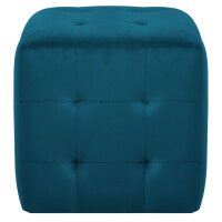 WOWONA Pouf 2 Stk. Blau 30x30x30 cm Samtstoff