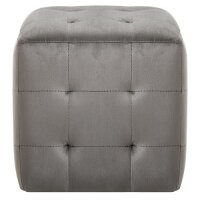 WOWONA Pouf 2 Stk. Grau 30x30x30 cm Samtstoff