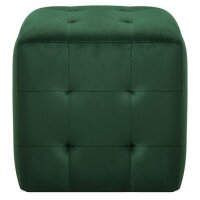 WOWONA Pouf 2 Stk. Gr?n 30x30x30 cm Samtstoff