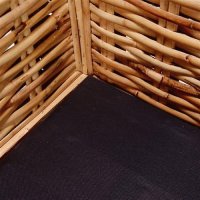 vidaXL 3-tlg. Sofagarnitur mit Auflagen Natur Rattan