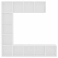 vidaXL 3-tlg. B&uuml;cher-/TV-Schrank Set Wei&szlig; 180&times;30&times;180 cm