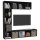 vidaXL 3-tlg. B&uuml;cher-/TV-Schrank Set Schwarz 180x30x180 cm