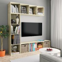 vidaXL 3-tlg. B&uuml;cher-/TV-Schrank Set Sonoma-Eiche 1180x30x180 cm