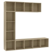 vidaXL 3-tlg. B&uuml;cher-/TV-Schrank Set Sonoma-Eiche 1180x30x180 cm