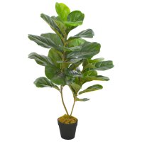 vidaXL K&uuml;nstliche Pflanze Geigen-Feige mit Topf Gr&uuml;n 90 cm
