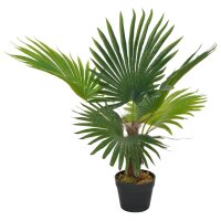 vidaXL K&uuml;nstliche Pflanze Palme mit Topf Gr&uuml;n 70 cm