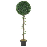 vidaXL K&uuml;nstliche Pflanze Lorbeerbaum mit Topf Gr&uuml;n 130 cm