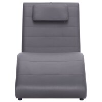 vidaXL Chaiselongue mit Kissen Grau Kunstleder