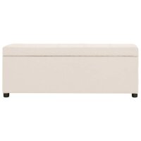 vidaXL Bank mit Staufach 116 cm Creme Polyester