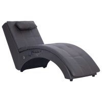 vidaXL Massage Chaiselongue mit Kissen Grau Kunstleder