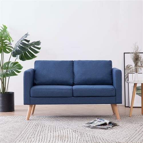 vidaXL 2-Sitzer-Sofa Stoff Blau