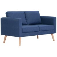 vidaXL 2-Sitzer-Sofa Stoff Blau