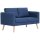 vidaXL 2-Sitzer-Sofa Stoff Blau