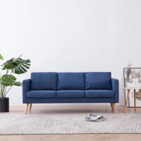 vidaXL 3-Sitzer-Sofa Stoff Blau