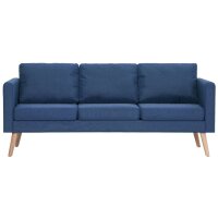 vidaXL 3-Sitzer-Sofa Stoff Blau