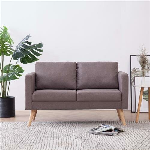 vidaXL 2-Sitzer-Sofa Stoff Taupe