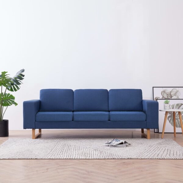 vidaXL 3-Sitzer-Sofa Stoff Blau