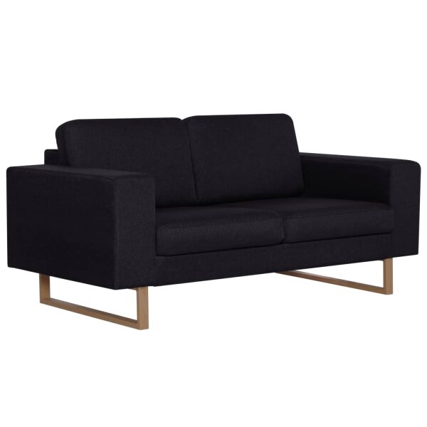 vidaXL 2-Sitzer-Sofa Stoff Schwarz