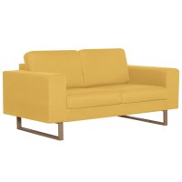 vidaXL 2-Sitzer-Sofa Stoff Gelb