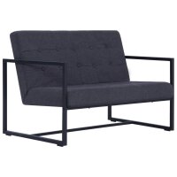 vidaXL 2-Sitzer-Sofa mit Armlehnen Dunkelgrau Stahl und...
