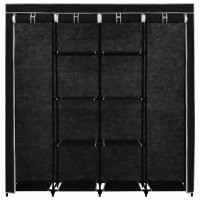 vidaXL Kleiderschrank mit 4 Fächern Schwarz 175 x 45 x 170 cm