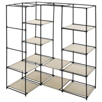 vidaXL Eckkleiderschrank Creme 130 x 87 x 169 cm